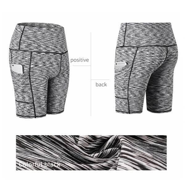 Women Yoga Shorts High Waist Workout Gym Shorts Fitness Yoga Lift Butt Fitness yoga leggings Running Cycling Short Pants - Empire P.E