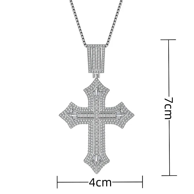 Luxury Hiphop Lab Diamond Cross Pendant 925 Sterling Silver - Empire P.E