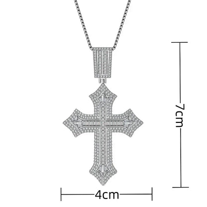 Luxury Hiphop Lab Diamond Cross Pendant 925 Sterling Silver - Empire P.E