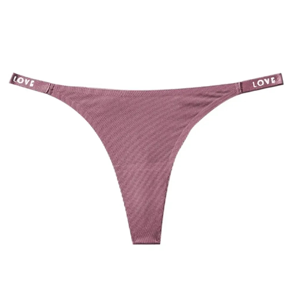 Sweet Solid Color Ice Silk Panties Low Waist Cotton Crotch Lingerie - Empire P.E