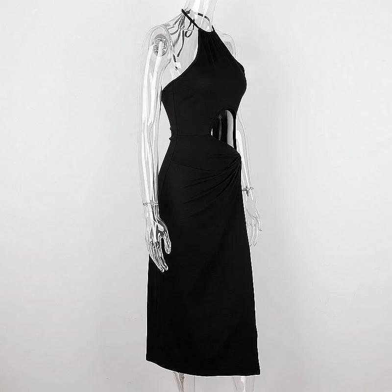 Candyhot Sexy Backless Lace Up Long Dress Elegant Waist Hollow Out High Split Summer Dresses Fashion Prom Y2K Party Women Robe - Empire P.E