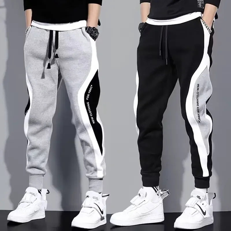 Men Black Pants Hip Hop Drawstring Jogger