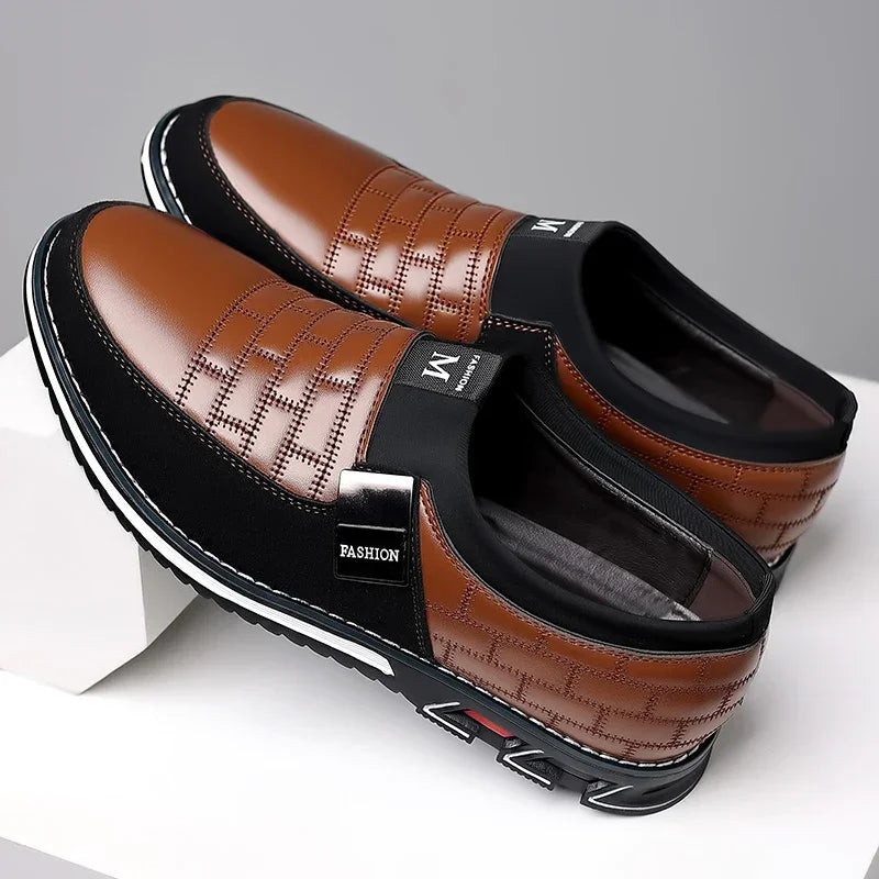 Men Business Casual Shoes Slip-on PU Leather Shoes - Empire P.E