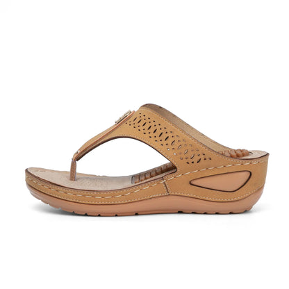Women Sandals Summer Shoes Woman Flip Flop Flower Soft Casual Beach Sandals Slip-on Meassage Funtion Slides - Empire P.E