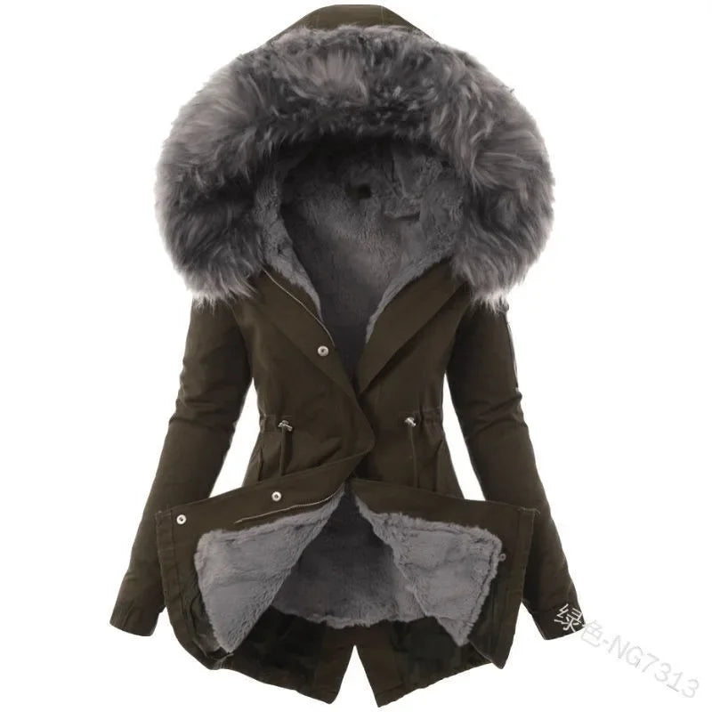 Women's Fur Hooded Coat - Empire P.E