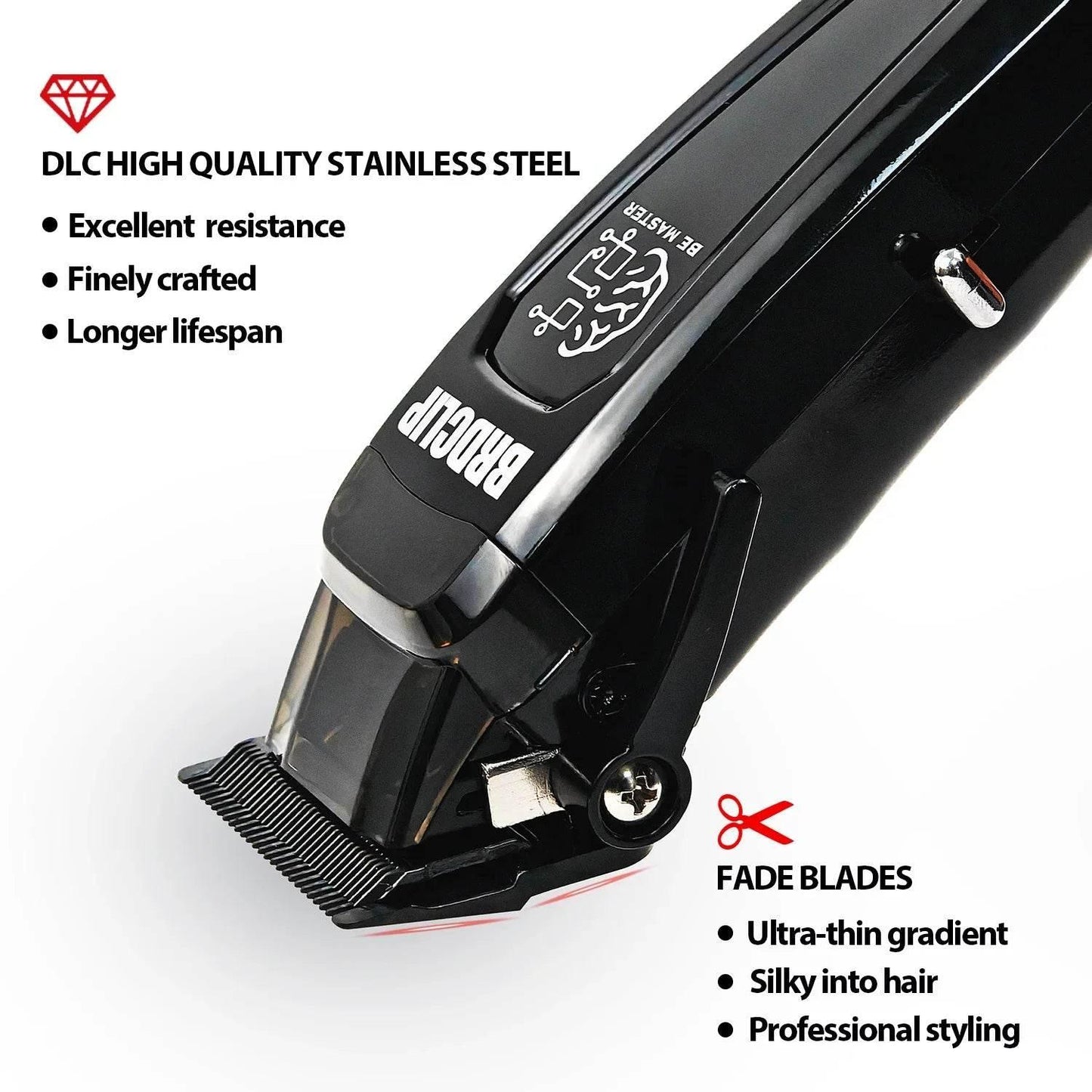 New Professional BRDCLIP BRD106 078 Hair Clipper 7500RPM 7200RPM Hair Salon Trimmer DLC Blade with Charging Base Barber for Men - Empire P.E