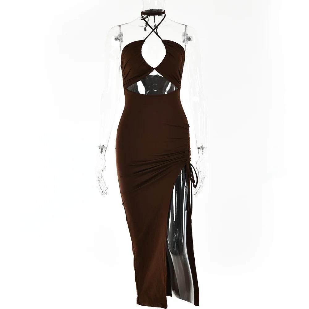 Sleeveless Sexy Female Midi Backless Dresses Slim Night Club Party Women's Dress Bodycon Vestidos Elegantes Para Mujer - Empire P.E