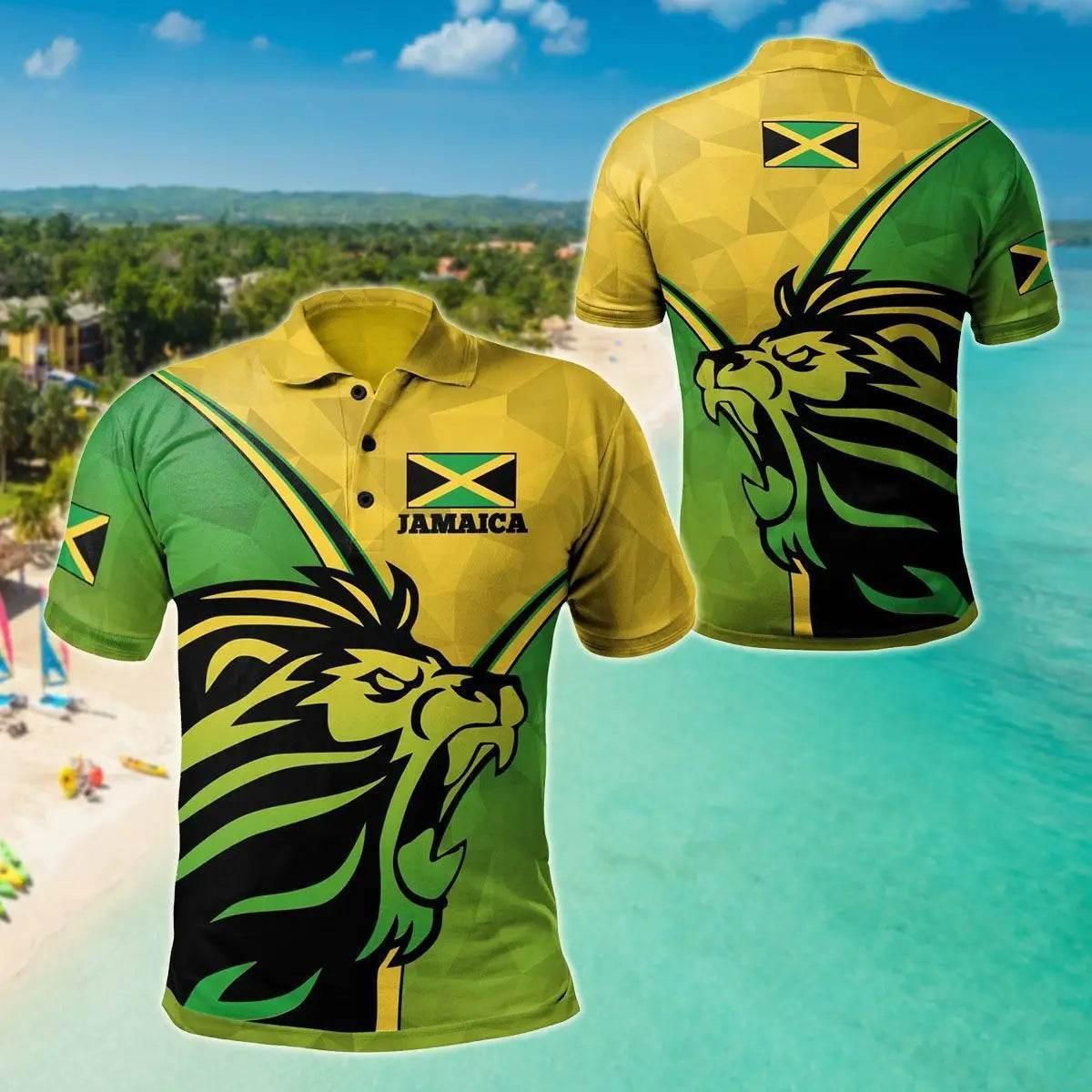 Jamaica Flag & Coat of Arms Customized Polo Shirt Summer Casual Streetwear Men's Fashion Loose Jersey Plus Size Sportswear - Empire P.E