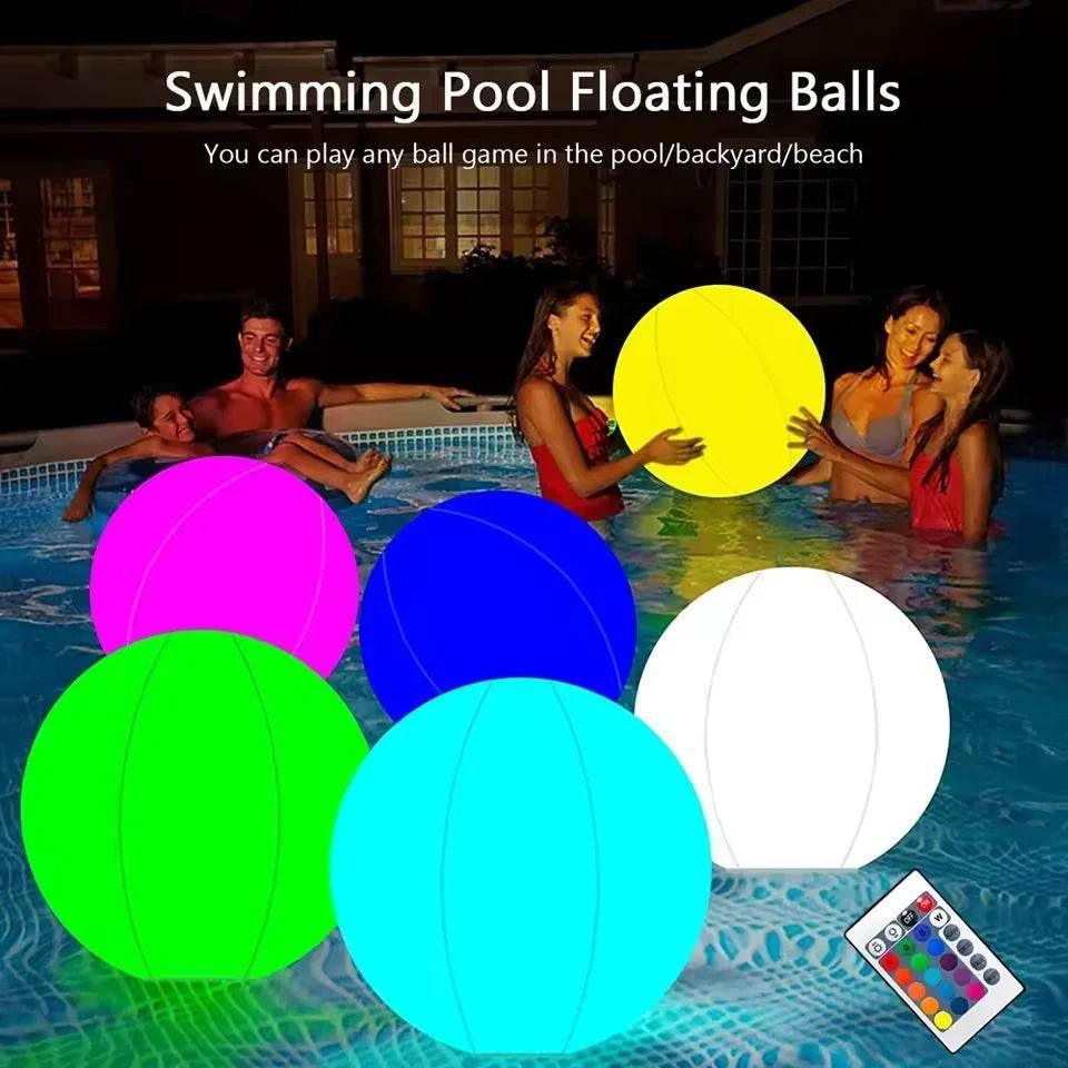 16 Colors Floating Pool Lights 90cm Large Inflatable Pool Beach Ball For Water Pool Party Outdoor Balloon LED Garden Ball Light - Empire P.E