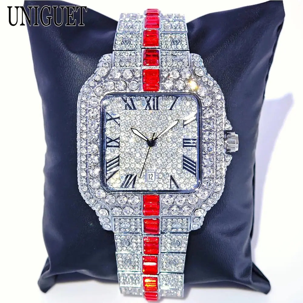 Hot Fashion Full Diamond Hip Hop Iced Out Bling Watch