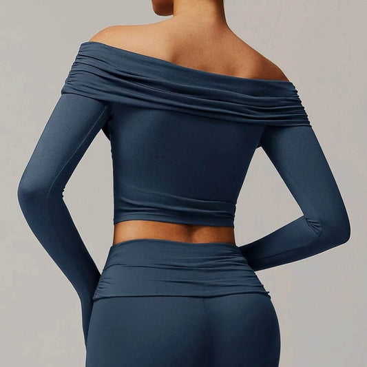 Sexy Yoga Long Sleeve Slim Fit Fitness Yoga Shirts Crop Top Women's Quick-drying Sport Tops Running Workout Women Gym Clothing - Empire P.E