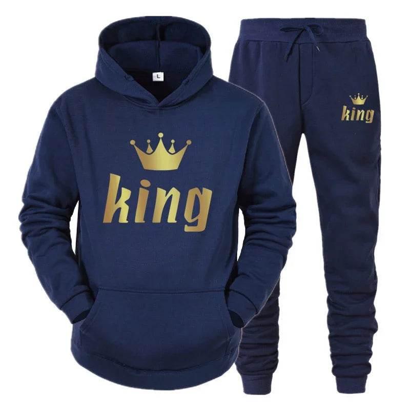 King And Queen Couple Outfit Hoodie and Jogger Pants High Quality Men Women Daily Casual Sport Jogging Suit King Queen Tracksuit - Empire P.E