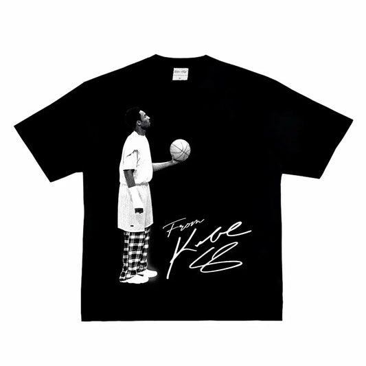 Kobe Looked Up At The American Heavy Women Men T-shirt Digital Direct Spray To Do Old Street Basketball Short Sleeve T Shirt - Empire P.E