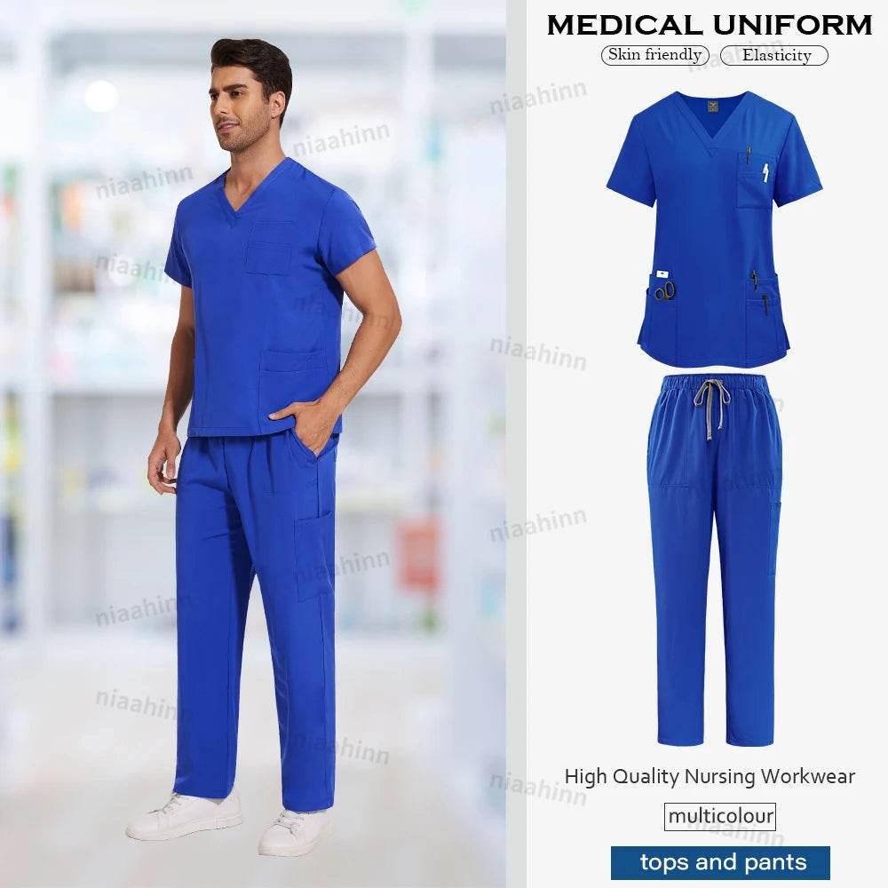 Scrubs Set Anti-Wrinkle Medical Surgical Scrub Uniform Men Women - Empire P.E