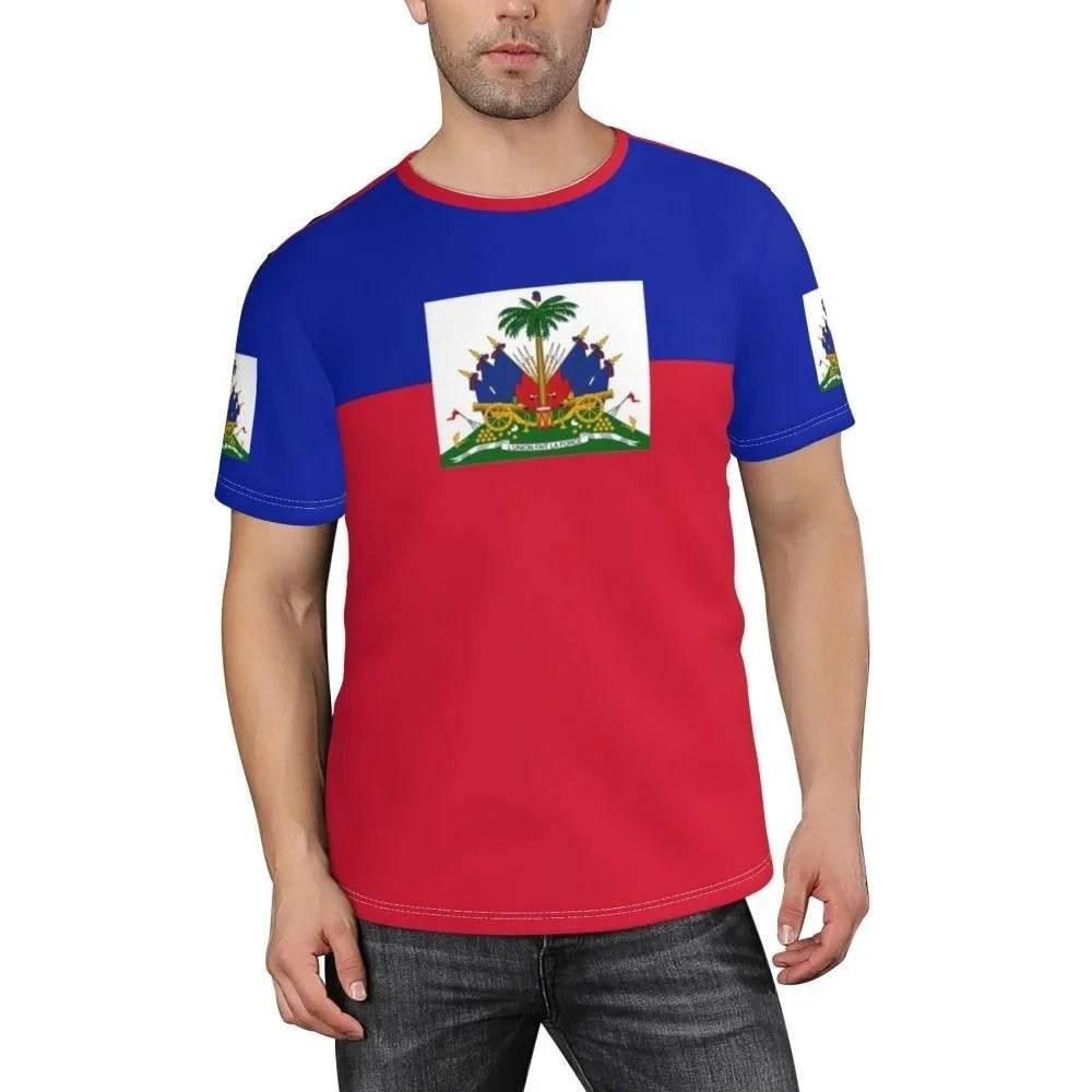 Haitian Flag Badge 3d Printed T-shirt Shirt For Men And Women Football Fans Gift - Empire P.E