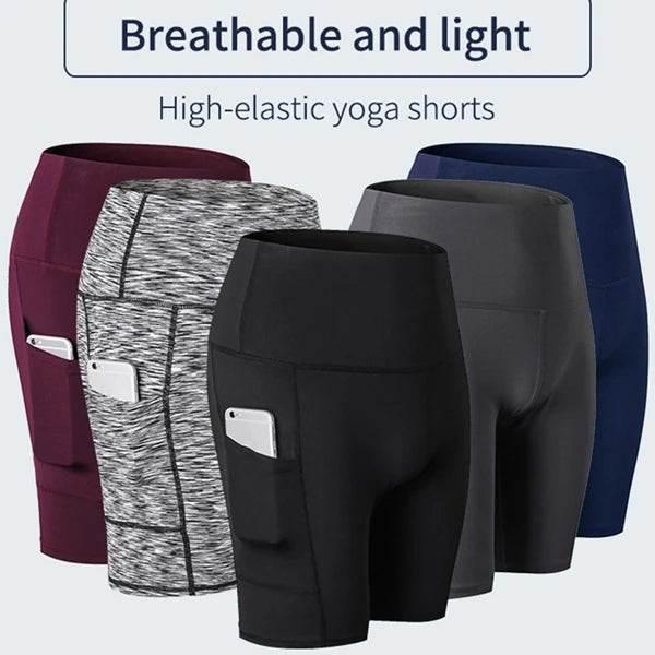 Women Yoga Shorts High Waist Workout Gym Shorts Fitness Yoga Lift Butt Fitness yoga leggings Running Cycling Short Pants - Empire P.E