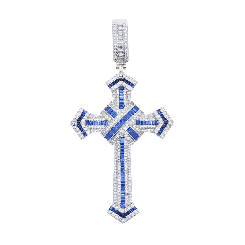 2025 New Cross Pendant Iced Out Zircon Necklace