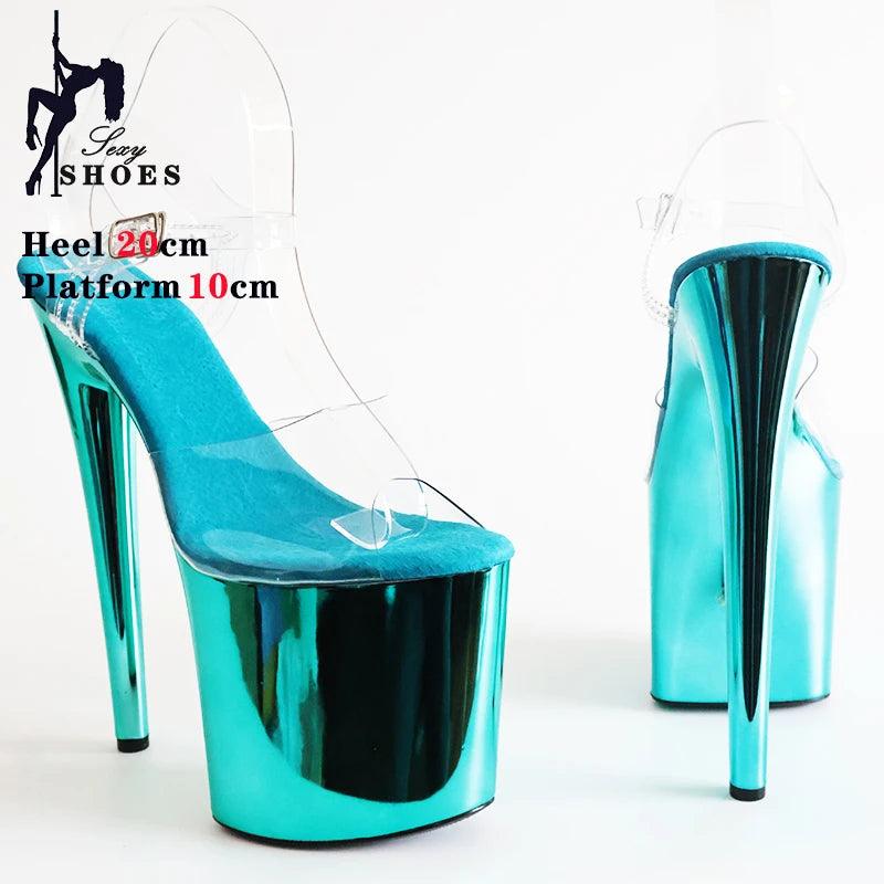 8 Inches Women Shine Electroplated Pole Dance Shoes - Empire P.E