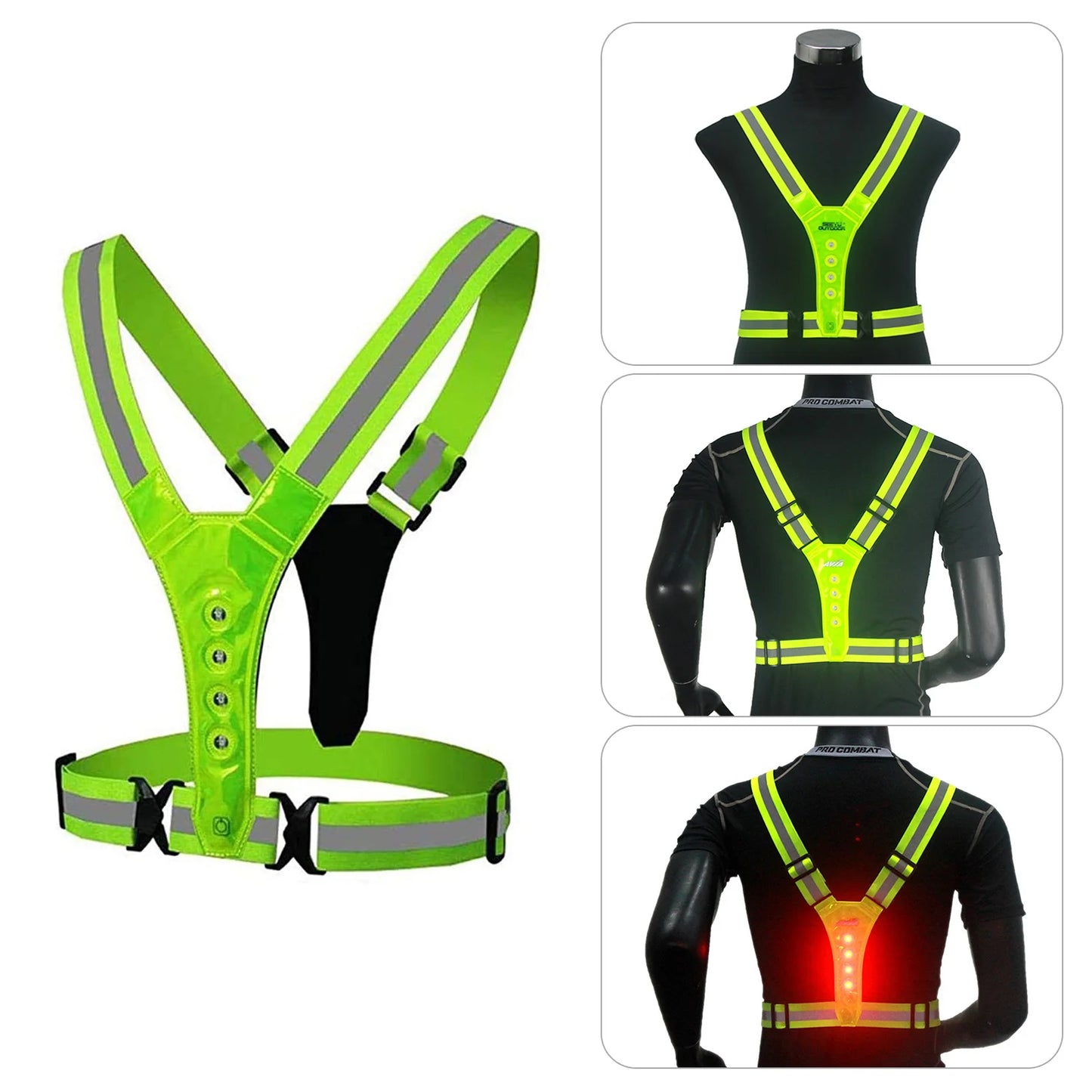 LED Running Vest Reflective Glowing