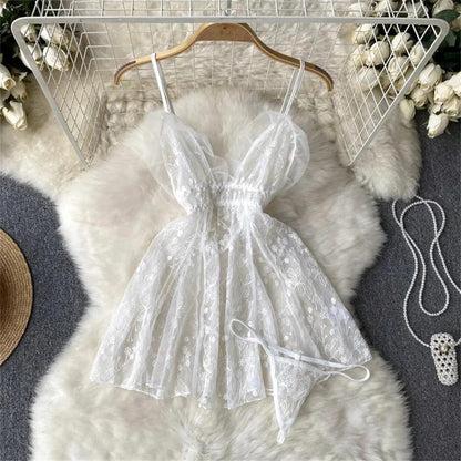 Hollow Out Cosplay Lingerie Lace Backless Jumpsuit - Empire P.E