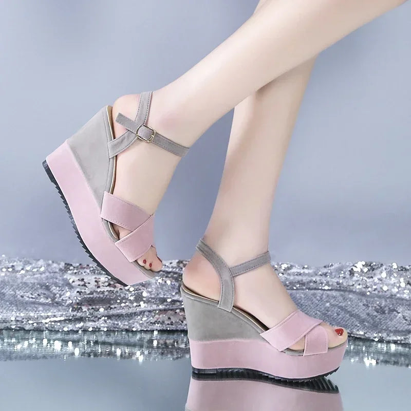 2024 New Women Shoes Platform Sandals High Wedges Heel Ankle - Empire P.E