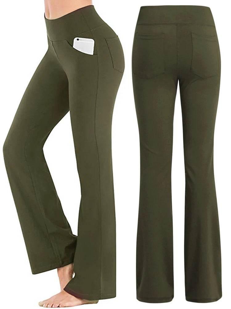 Ogilvy Mather Solid Elegant Female Lady Women's Legs Pants Palazzo Flared Wide Killer High Waist OL Ladies Career Long Trousers - Empire P.E