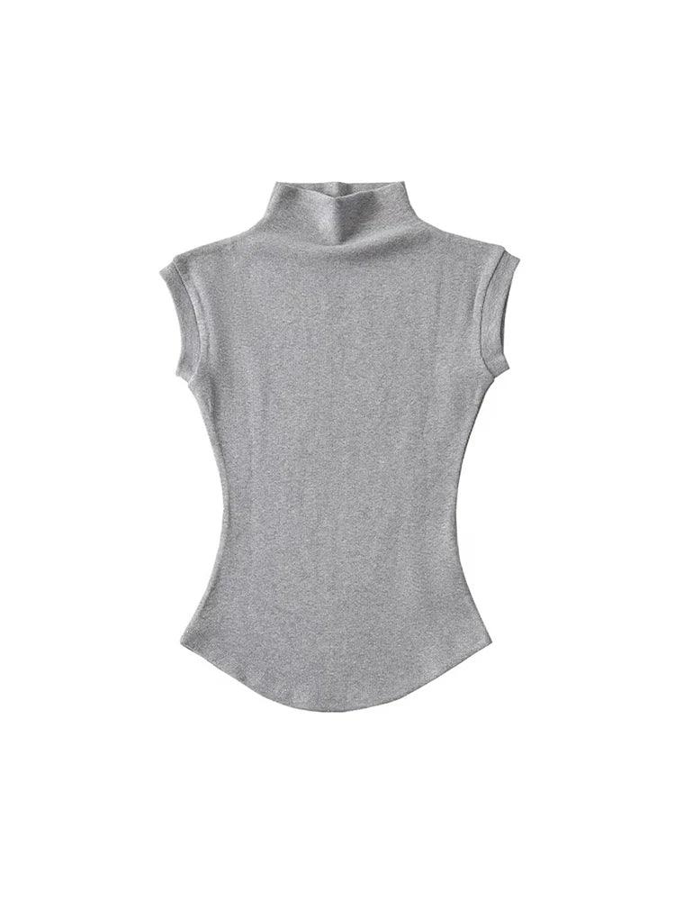 Women Summer Sexy Turtleneck Sleeveless T-Shirts - Empire P.E