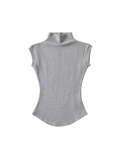Women Summer Sexy Turtleneck Sleeveless T-Shirts - Empire P.E