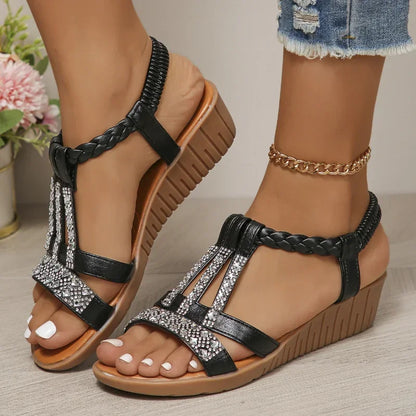 Women's Summer Bohemia Rhinestones Casual Platform Sandals