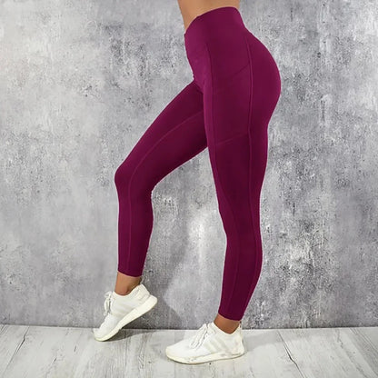 Yoga Fitness Women Leggings High Waist Tights with Pocket Gym Workout Running Stretchy Sexy Butt Liftting Casual Skinny Pants - Empire P.E