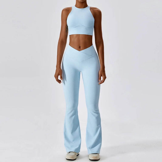 2PCS Seamless Yoga Set Gym Clothes Sportswear Yoga Suits For Women Fitness Rib Tracksuits Sports Bra Gym Leggings Sports Suits - Empire P.E