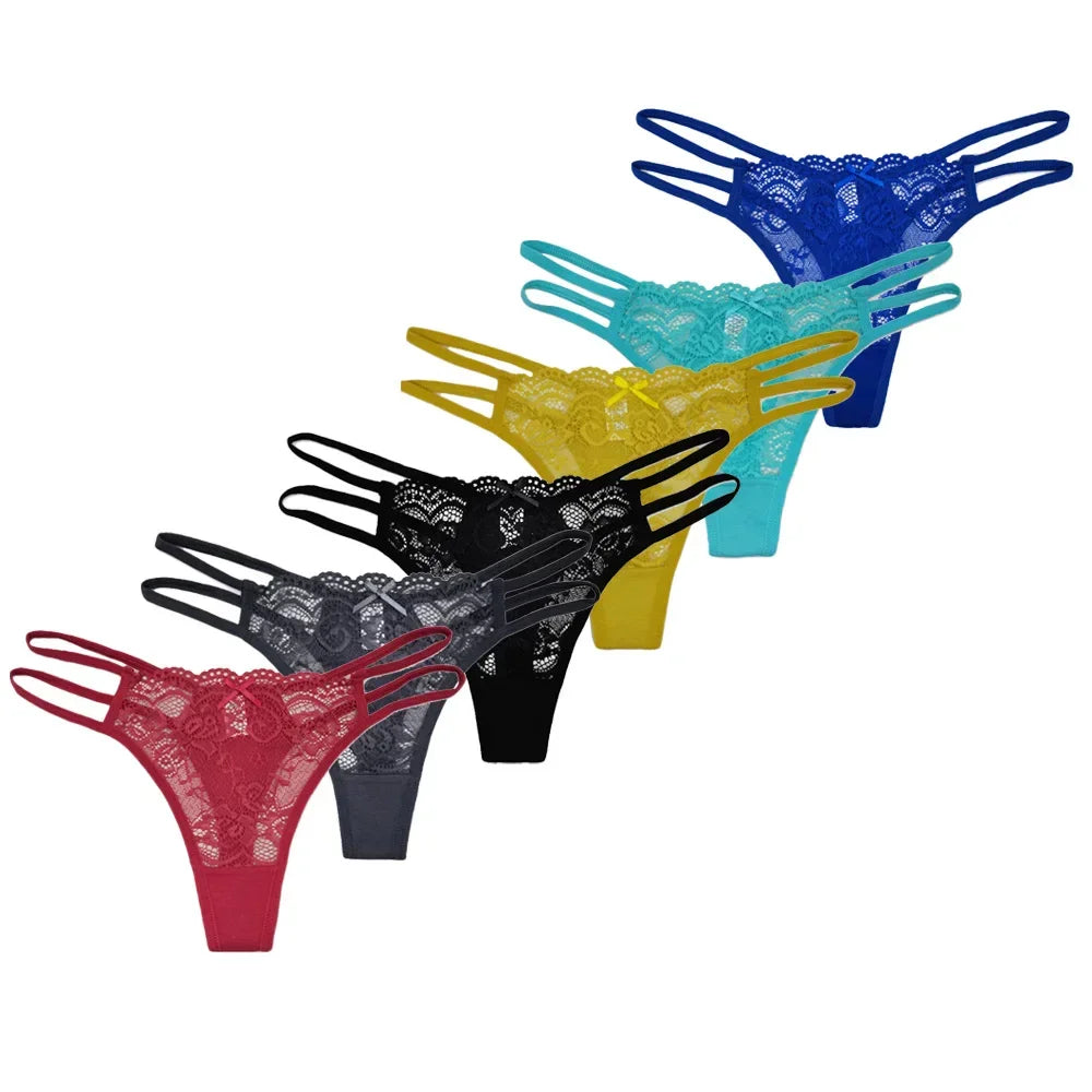 5 PCS/SET Lingerie Sexy Lace Thongs Woman Low G String - Empire P.E