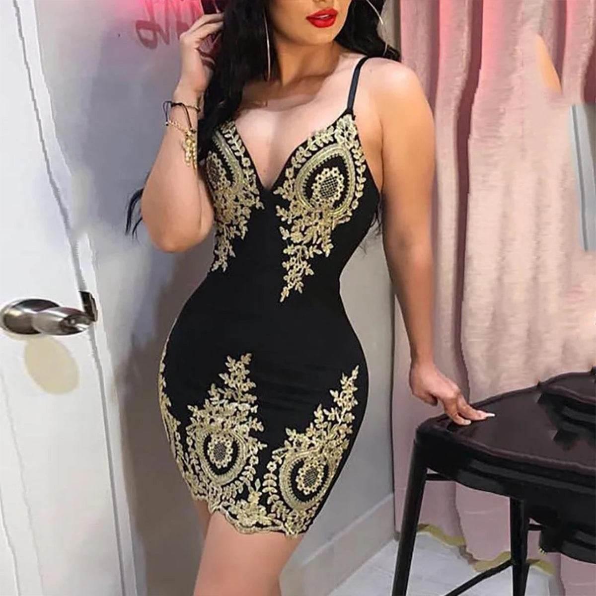 Sexy summer party halter dress Sleeveless slim-fit mini dress with low neck and halter back - Empire P.E