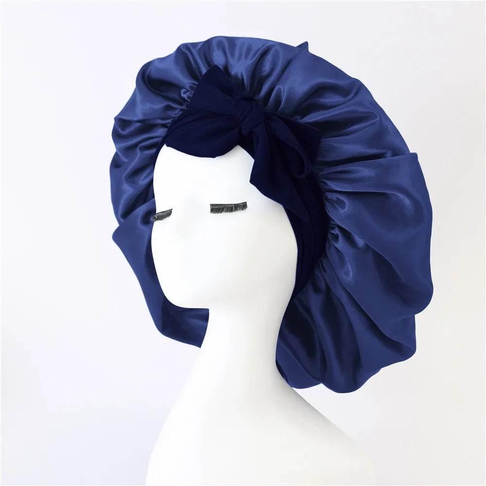 Adjustable Satin Silk Bonnet with Tie Band for Women - Empire P.E
