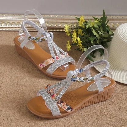 Women's Summer Bohemia Rhinestones Casual Platform Sandals