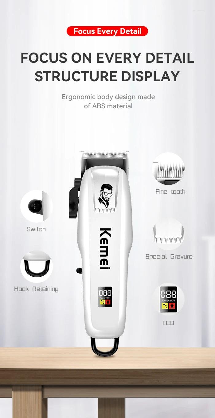 Kemei KM-PG809A KM-PG232 LCD USB Charging Hair Clipper Adjustable - Empire P.E