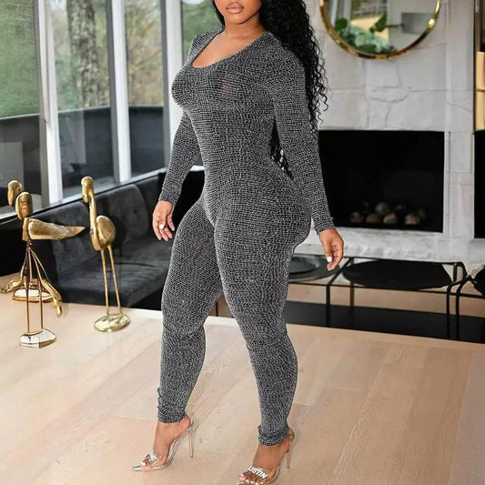Sexy Jumpsuit Woman Allover Print Lace-up Side - Empire P.E