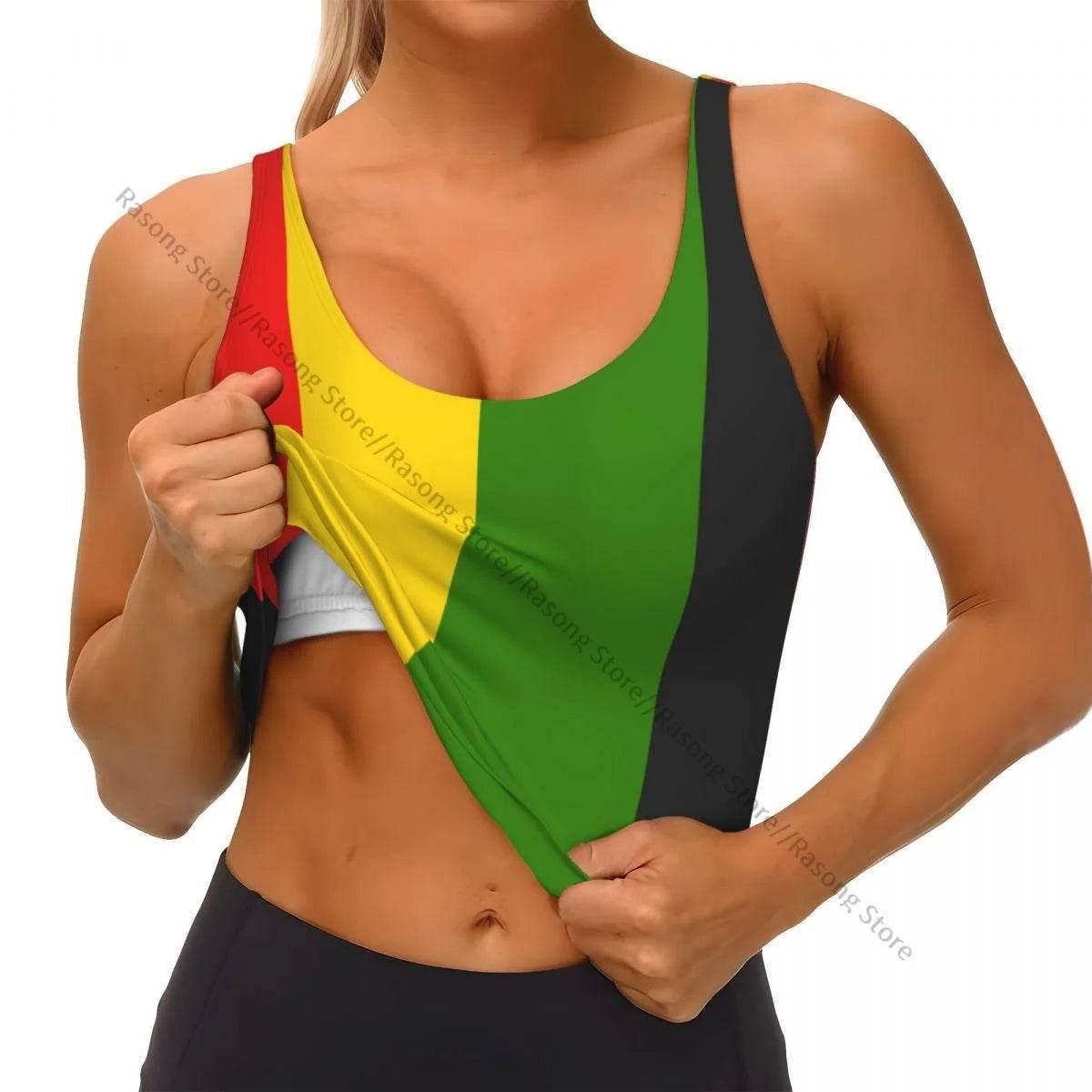 Sports Bra Women Running Yoga Clothes Vest Jamaica Kingdom Flag Gathering Fitness Vest - Empire P.E