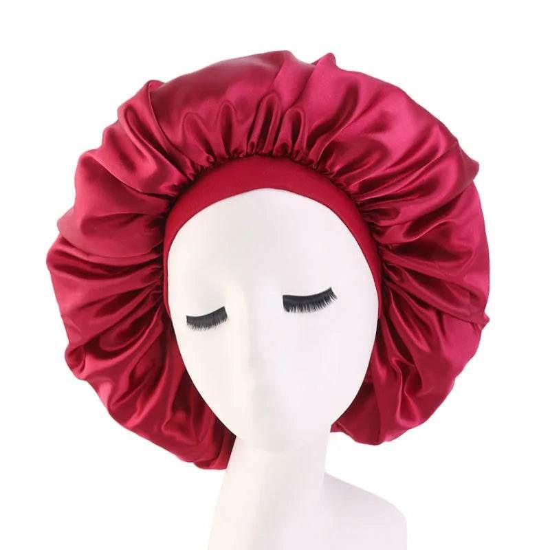 Women Oversized Silky Hair Bonnet Solid Color - Empire P.E
