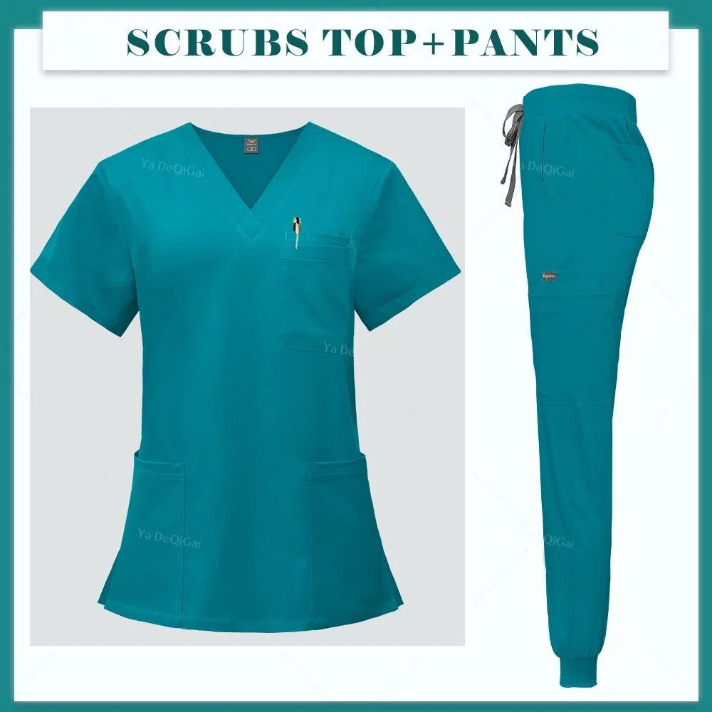 Men Women's Medical Nurse Uniform Surgical Scrubs Set Clinical Nursing Workwear Pet Clothes Lab Suit Veterinaria Spa Accessories - Empire P.E