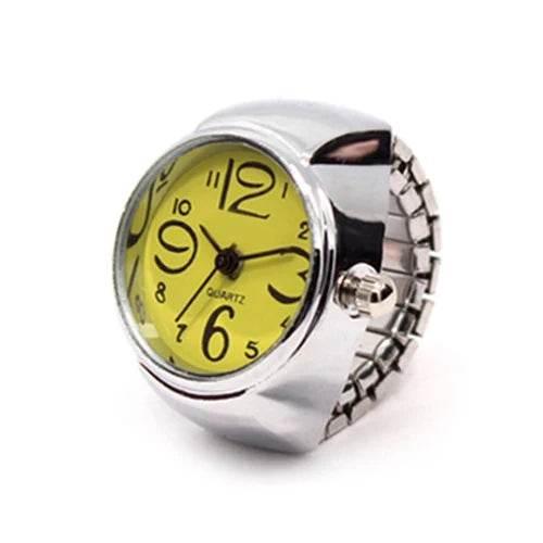 Vintage Punk Finger Watch Mini Elastic Strap Alloy Watches Couple Rings Jewelry Clock Retro Roman Quartz Watch Rings Women Men - Empire P.E