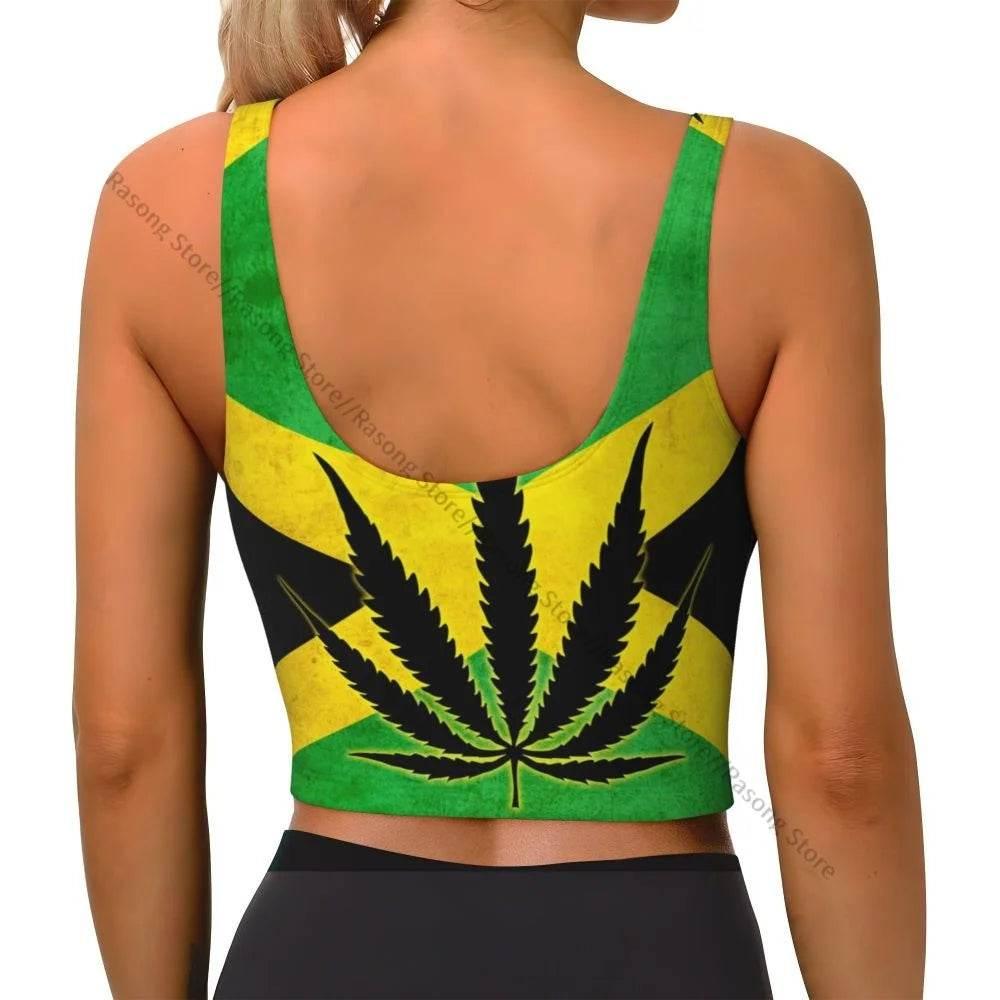Sports Bra Women Running Yoga Clothes Vest Jamaica Kingdom Flag Gathering Fitness Vest - Empire P.E