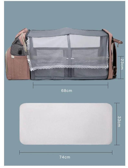 New Multifunctional Mother and Baby Bag Mom Bag Bottle Backpack Folding Sleeping Changing Bag Diaper Backpack - Empire P.E