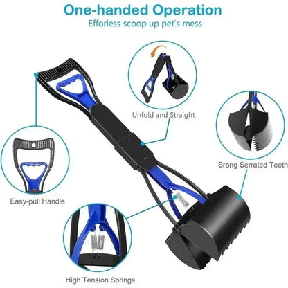 Dog Poop Grabber Pooper Scooper Long Handle