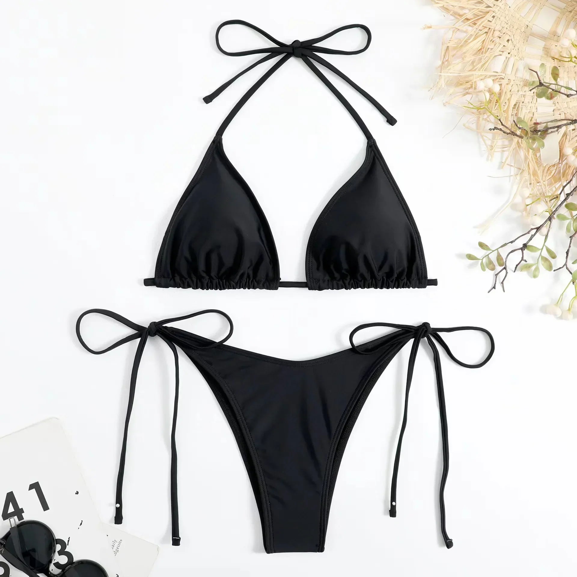 Women Thong Bikini Set Side Lace-up Sexy Swimsuit - Empire P.E
