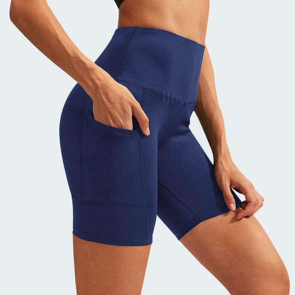 Women Yoga Shorts High Waist Workout Gym Shorts Fitness Yoga Lift Butt Fitness yoga leggings Running Cycling Short Pants - Empire P.E