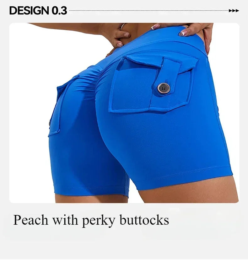 Fitness Yoga Leggings for Women Pocket Scrunched Gym Leggings High Waist Butt Liftting Tights Sexy Booty Shorts Bell-bottoms - Empire P.E