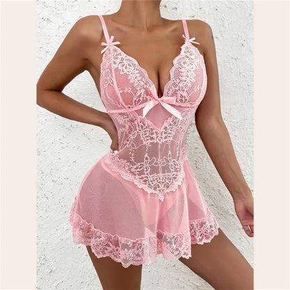 Women Sexy Lingerie Lace Babydoll Dress - Empire P.E