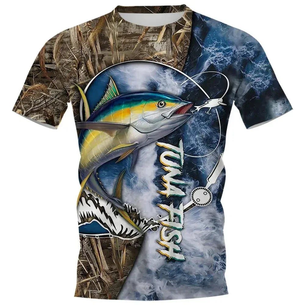 New Fishing Shirt Men's Summer Clothing Fish Graphic - Empire P.E
