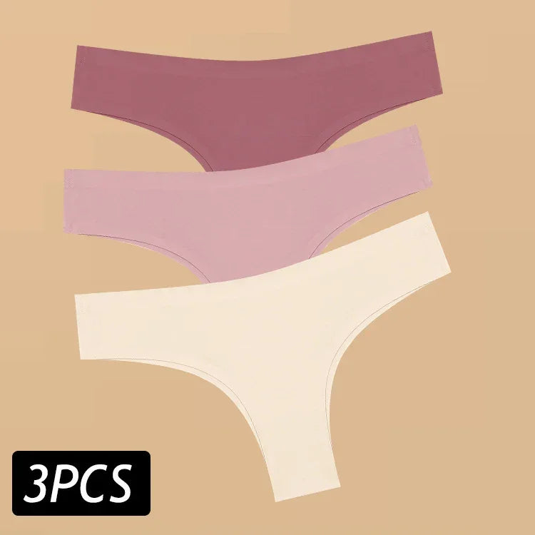 3PCS Women's Ultra-thin Seamless Panties Sexy Low Waist G-string - Empire P.E
